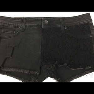 NWT Lovesick Black Denim Distressed Shorts sz 9